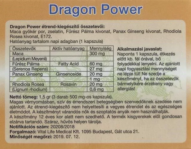 dragon power összetevők